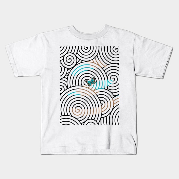 Abstract Black and White Simple Pattern geometry Kids T-Shirt by Promoseven369